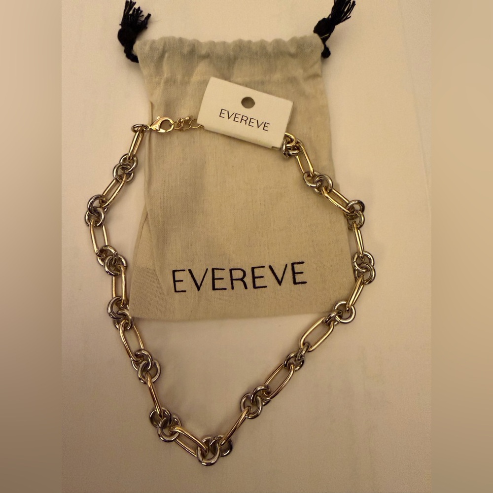 NWT Evereve Gold and Silver Link Necklace - Picture 2 of 3